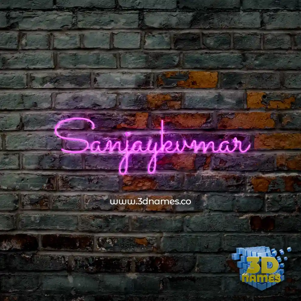 sanjaykvmar in Pink Neon style - 3D name wallpaper