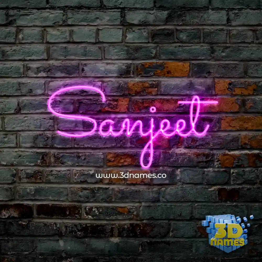 sanjeet in Pink Neon style - 3D name wallpaper