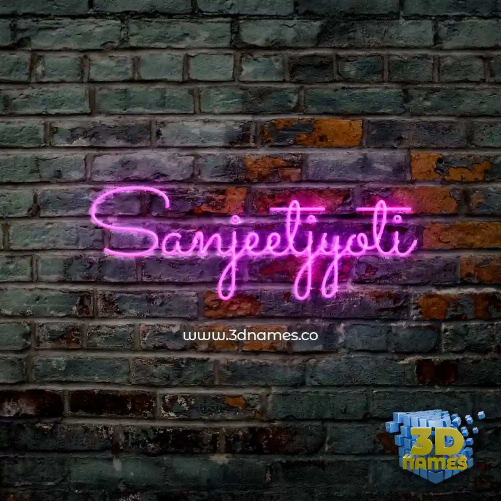 sanjeetjyoti in Pink Neon style - 3D name wallpaper