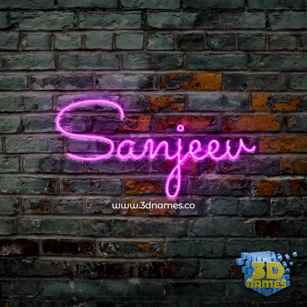 sanjeev in Pink Neon style - 3D name wallpaper