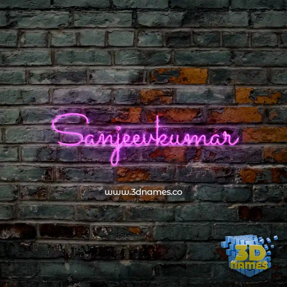 sanjeevkumar in Pink Neon style - 3D name wallpaper