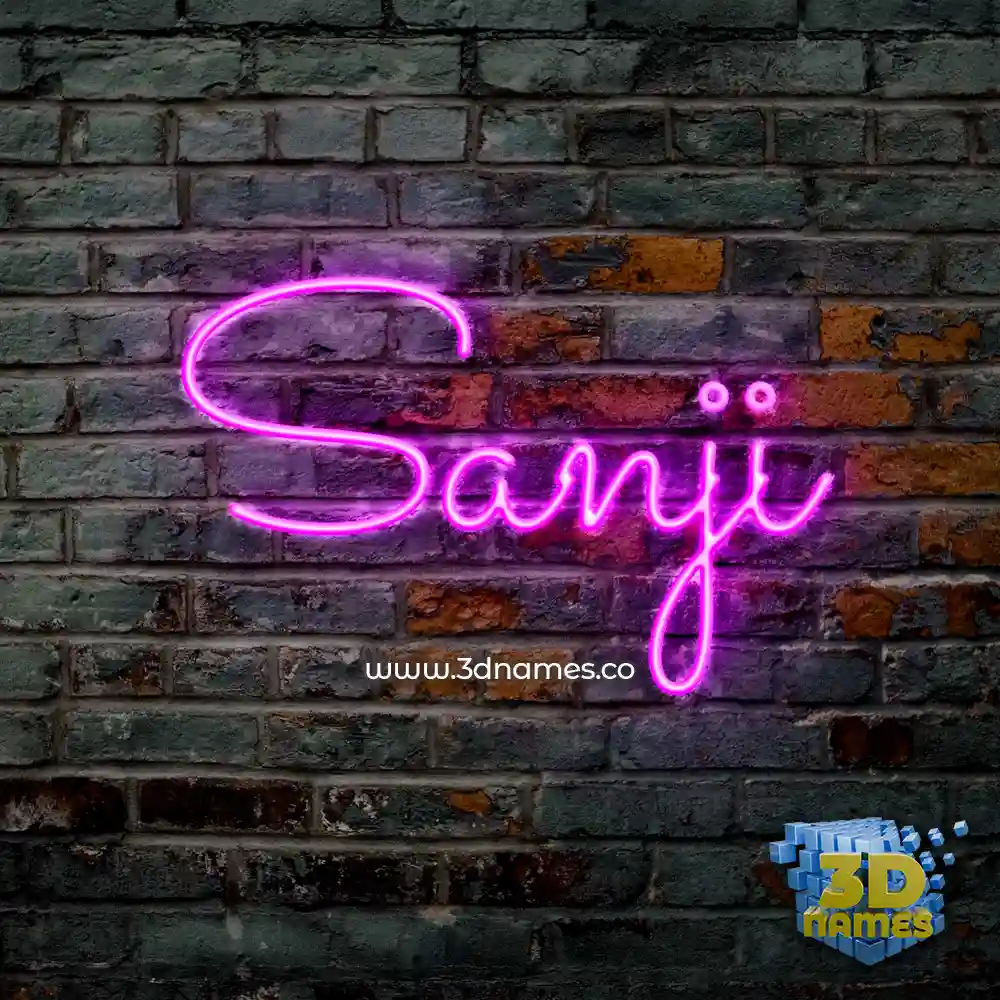 sanji in Pink Neon style - 3D name wallpaper