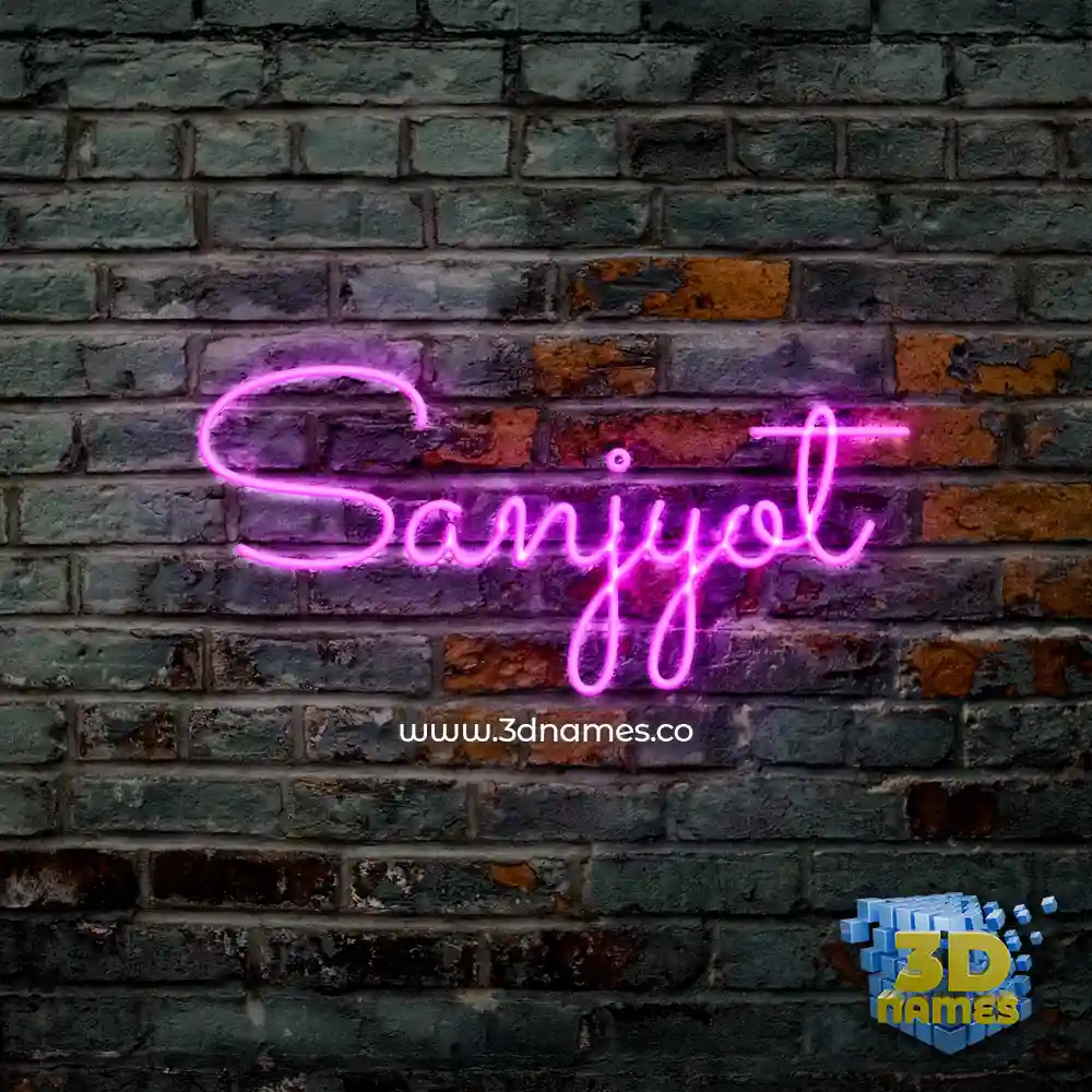 sanjyot in Pink Neon style - 3D name wallpaper