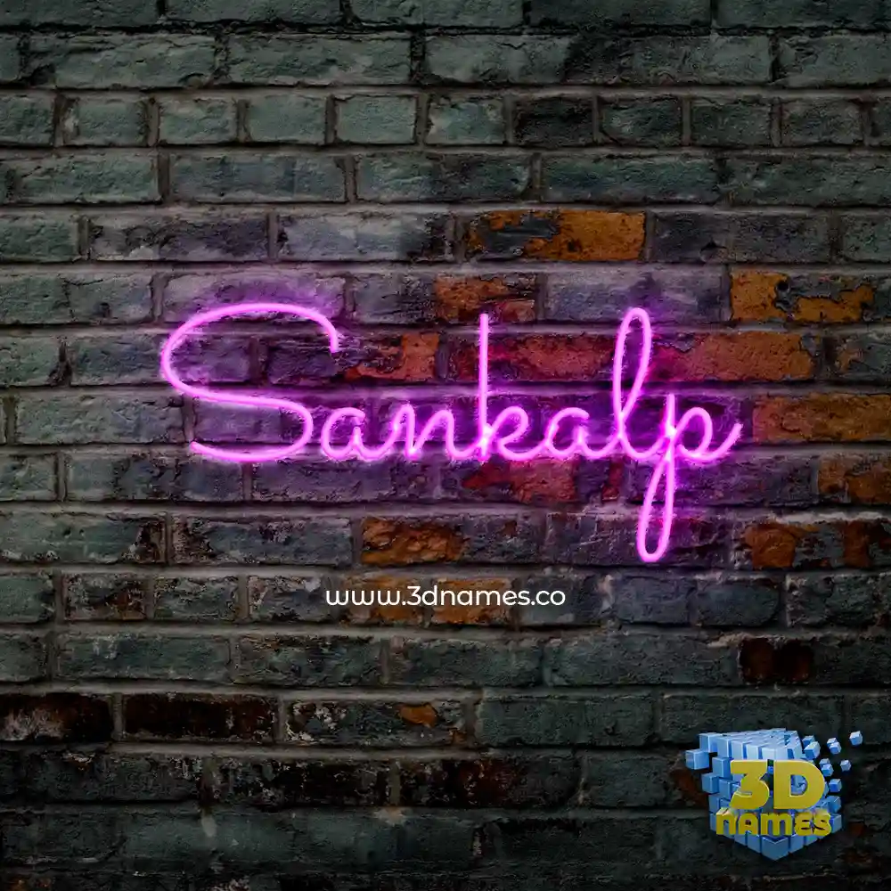 sankalp in Pink Neon style - 3D name wallpaper