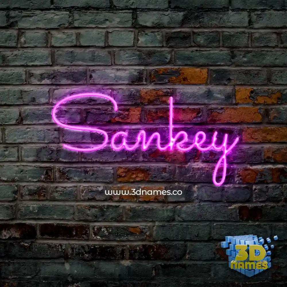 sankey in Pink Neon style - 3D name wallpaper