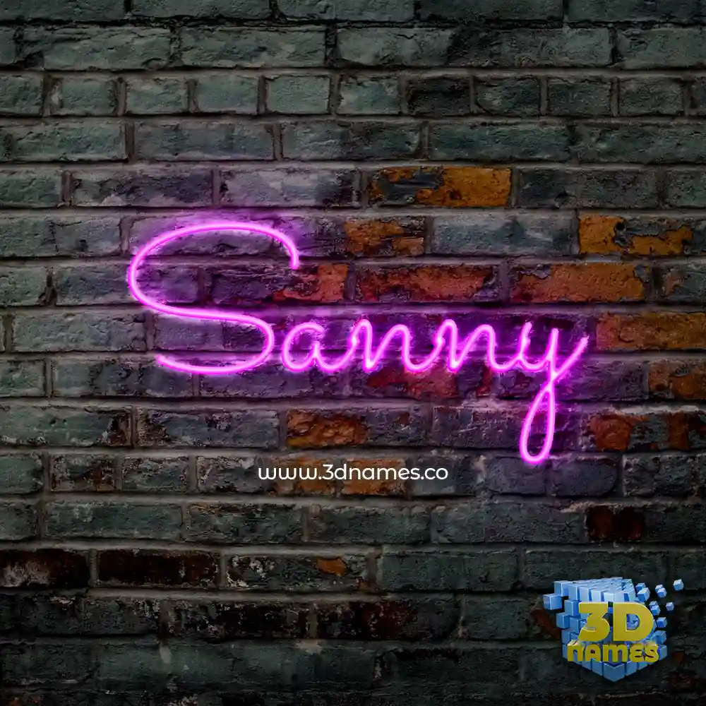 sanny in Pink Neon style - 3D name wallpaper