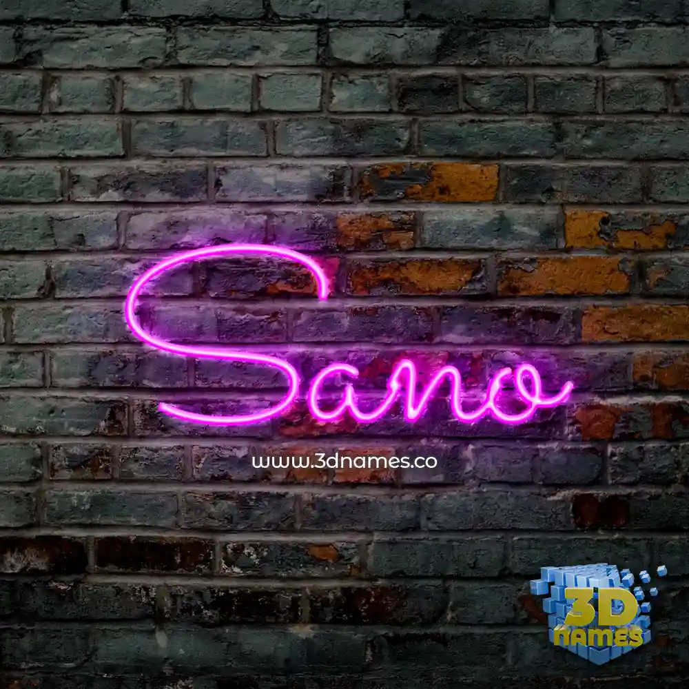 sano in Pink Neon style - 3D name wallpaper
