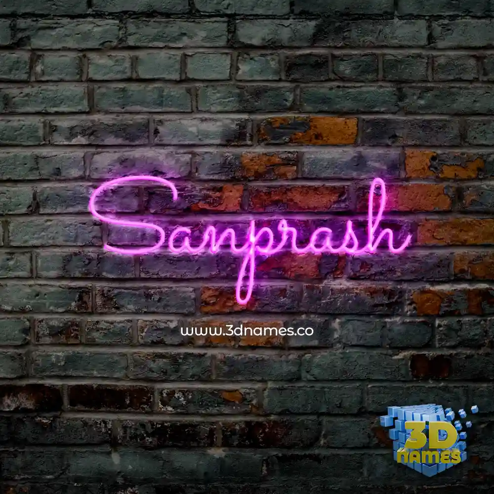 sanprash in Pink Neon style - 3D name wallpaper