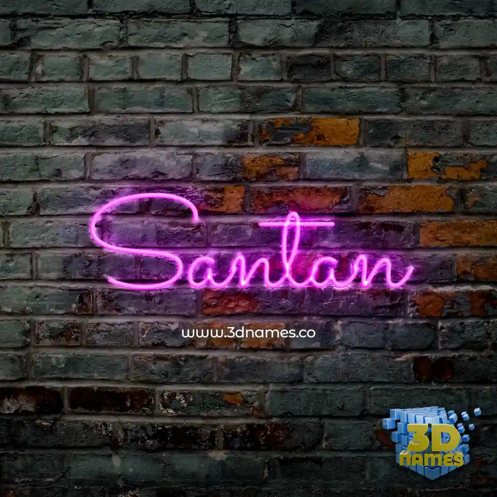 santan in Pink Neon style - 3D name wallpaper