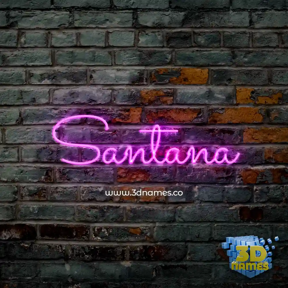 santana in Pink Neon style - 3D name wallpaper