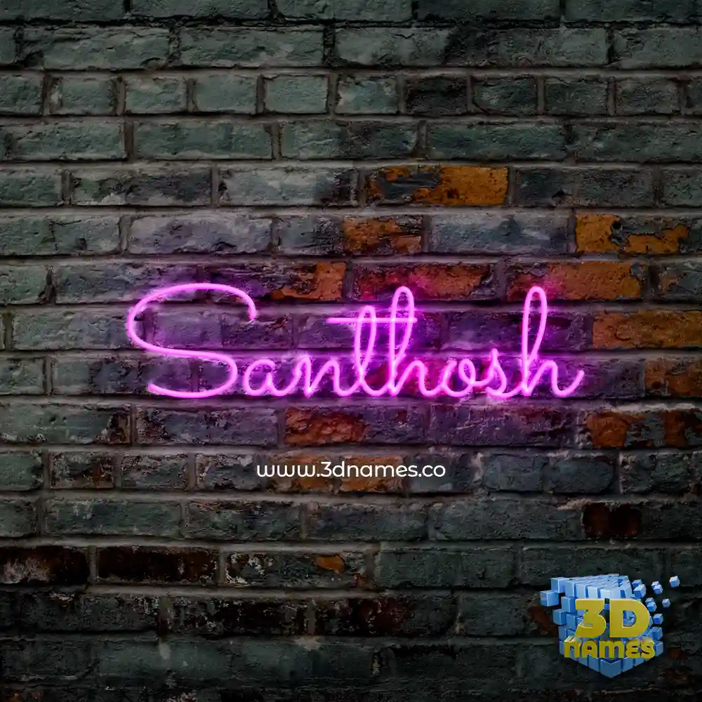 santhosh in Pink Neon style - 3D name wallpaper