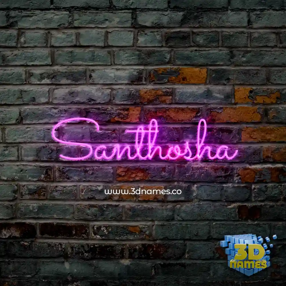 santhosha in Pink Neon style - 3D name wallpaper