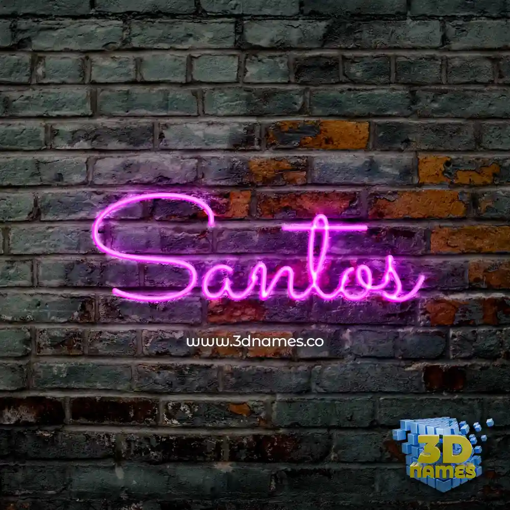 santos in Pink Neon style - 3D name wallpaper