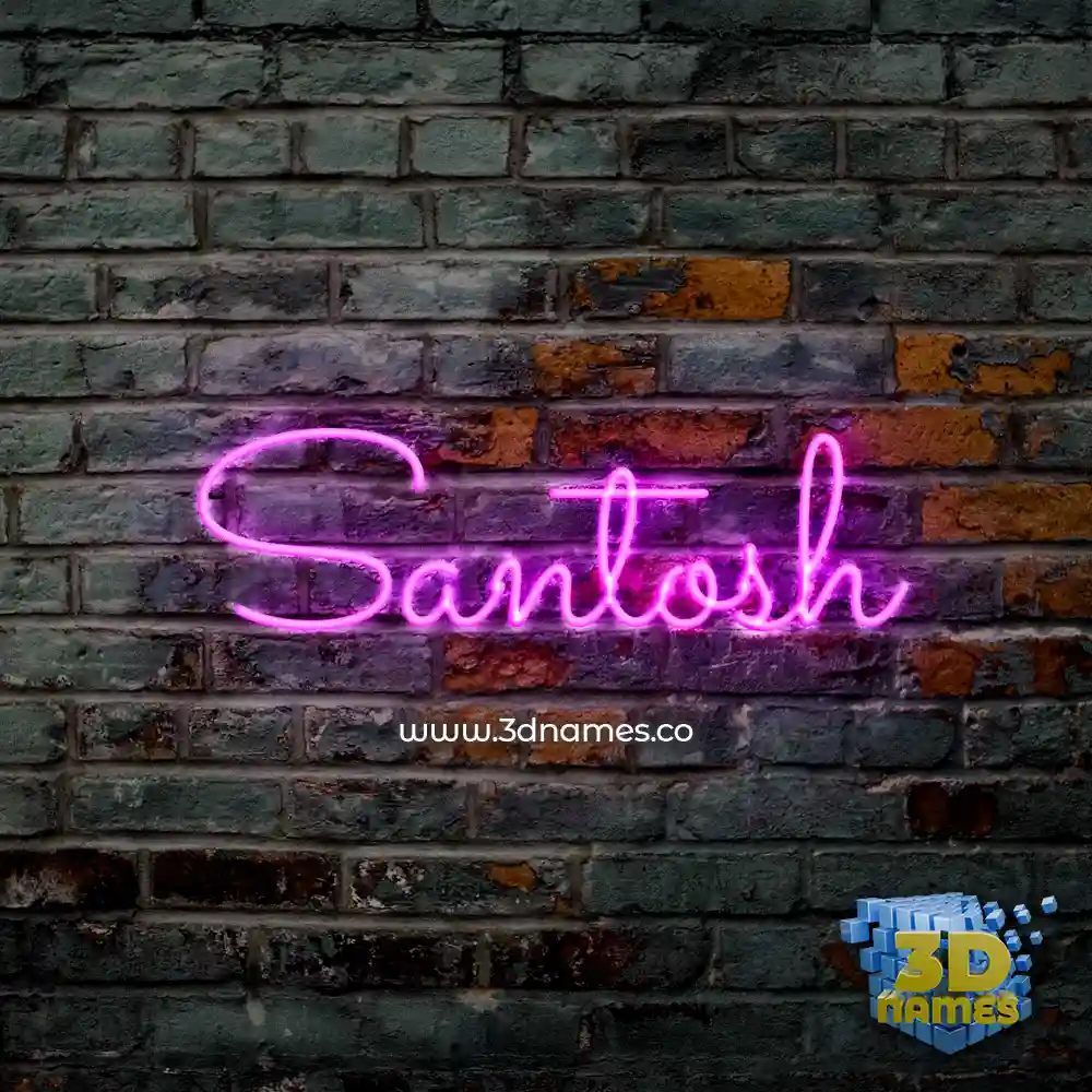 santosh in Pink Neon style - 3D name wallpaper