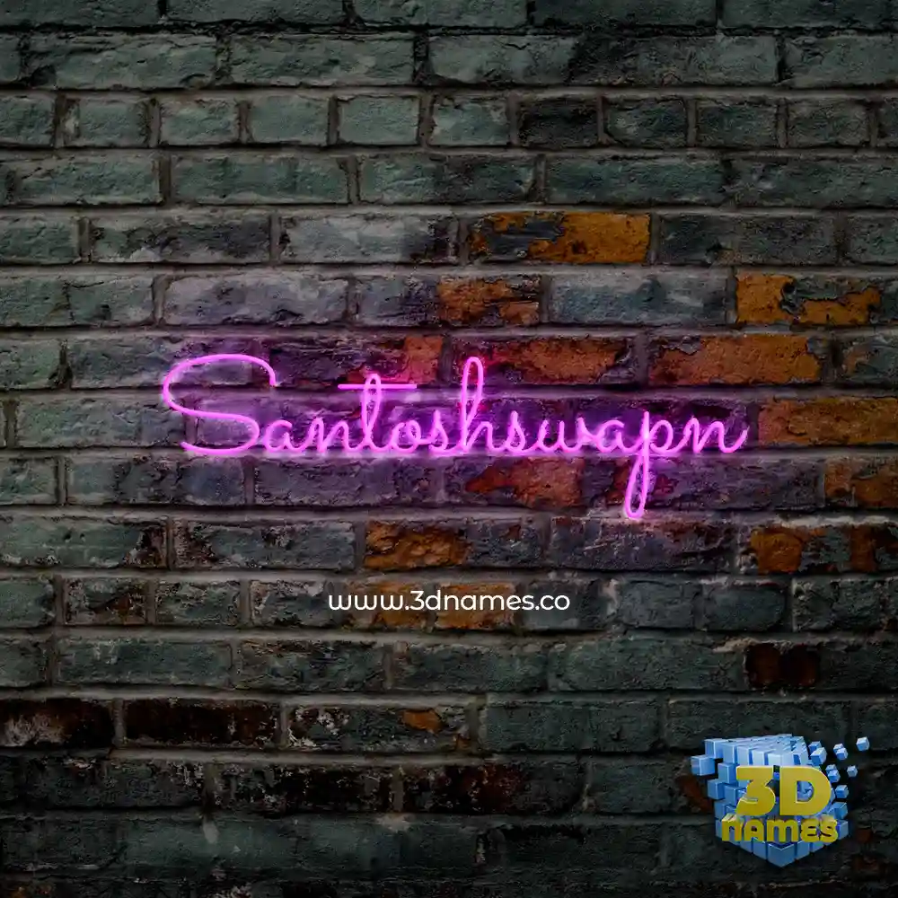 santoshswapn in Pink Neon style - 3D name wallpaper
