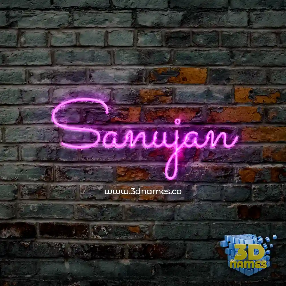 sanujan in Pink Neon style - 3D name wallpaper