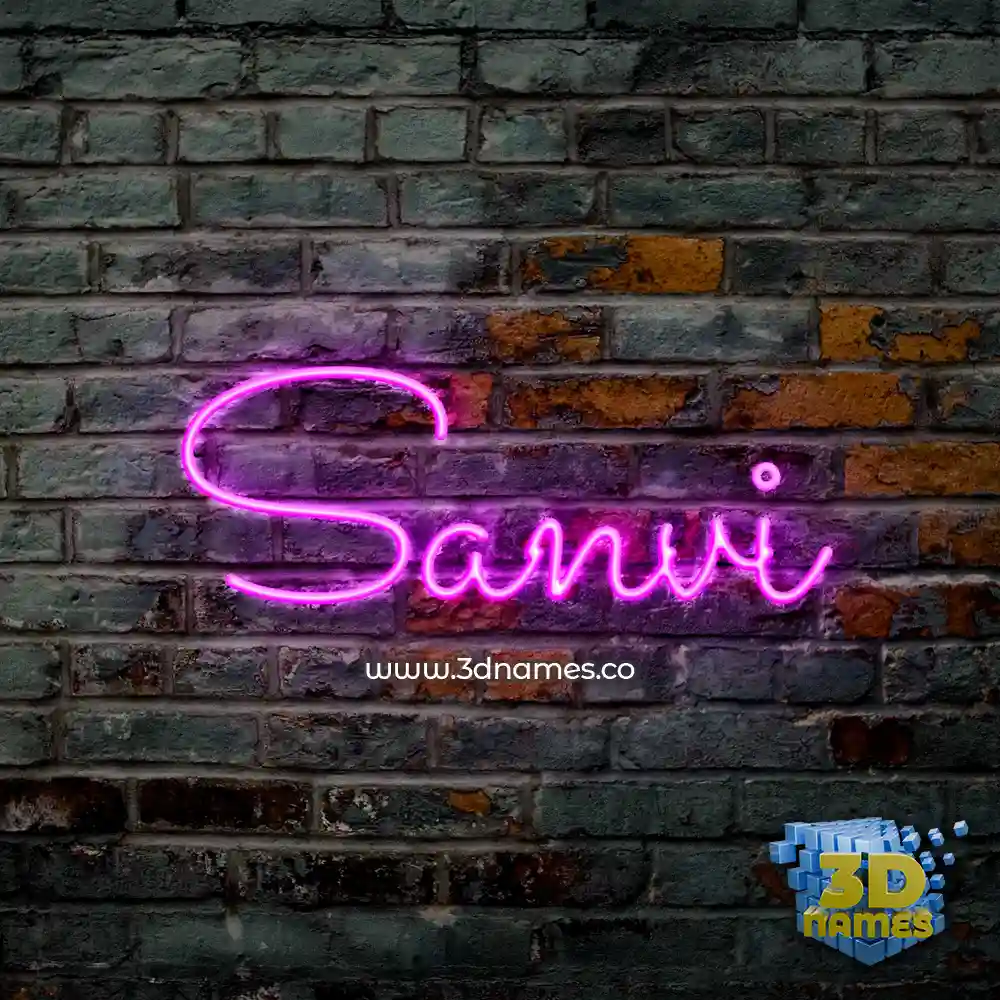 sanvi in Pink Neon style - 3D name wallpaper