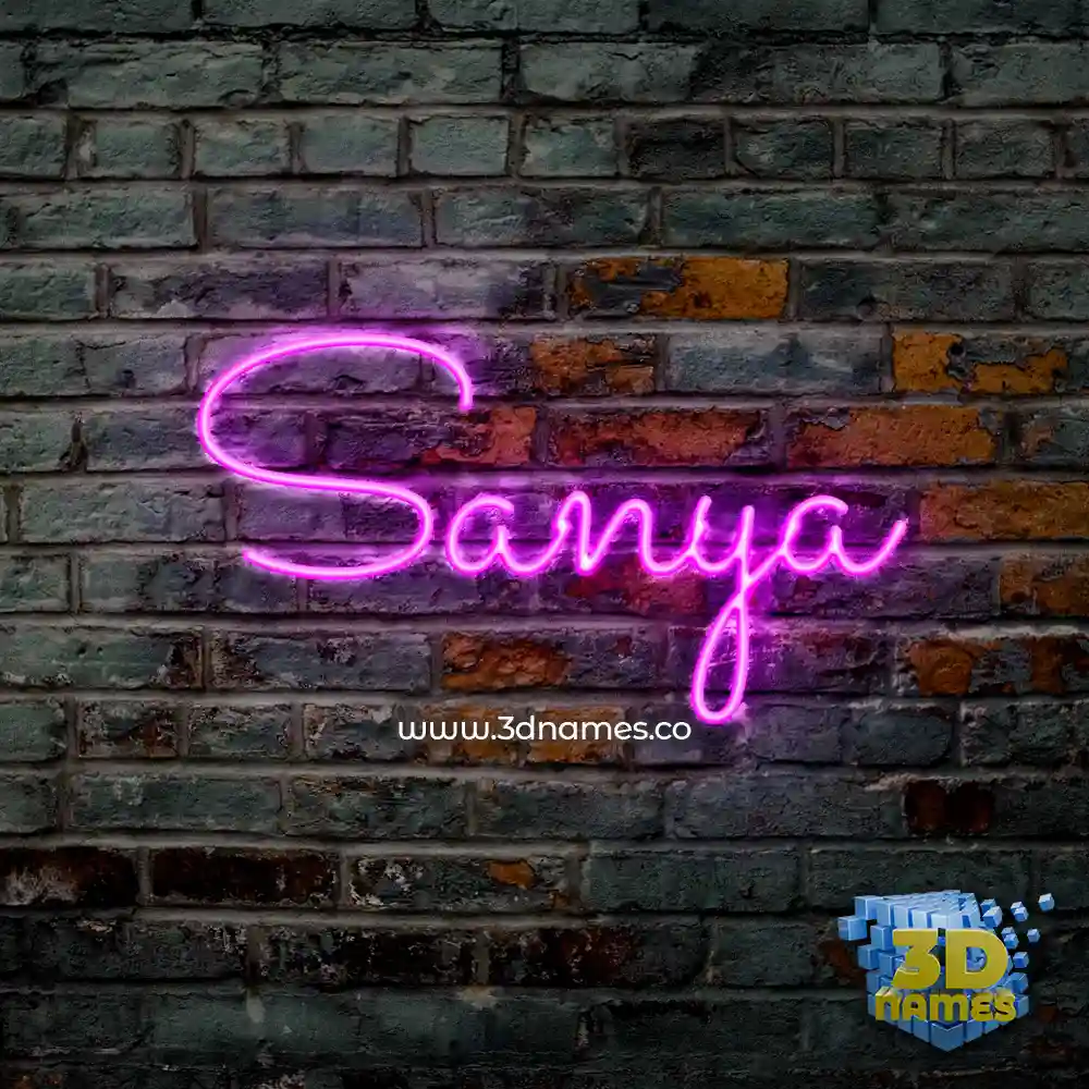 sanya in Pink Neon style - 3D name wallpaper