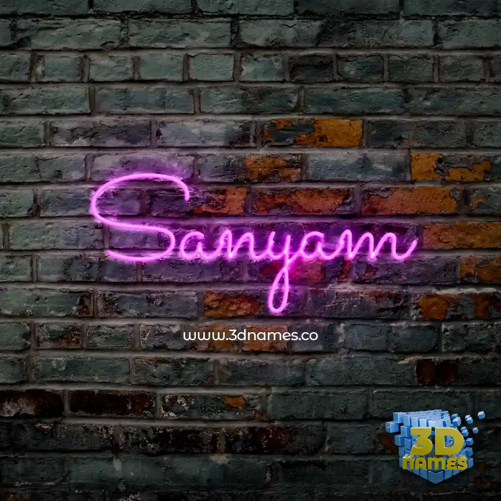 sanyam in Pink Neon style - 3D name wallpaper