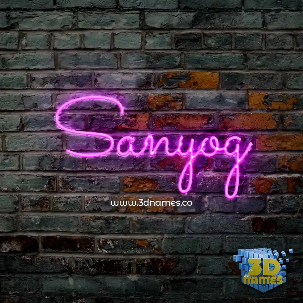sanyog in Pink Neon style - 3D name wallpaper