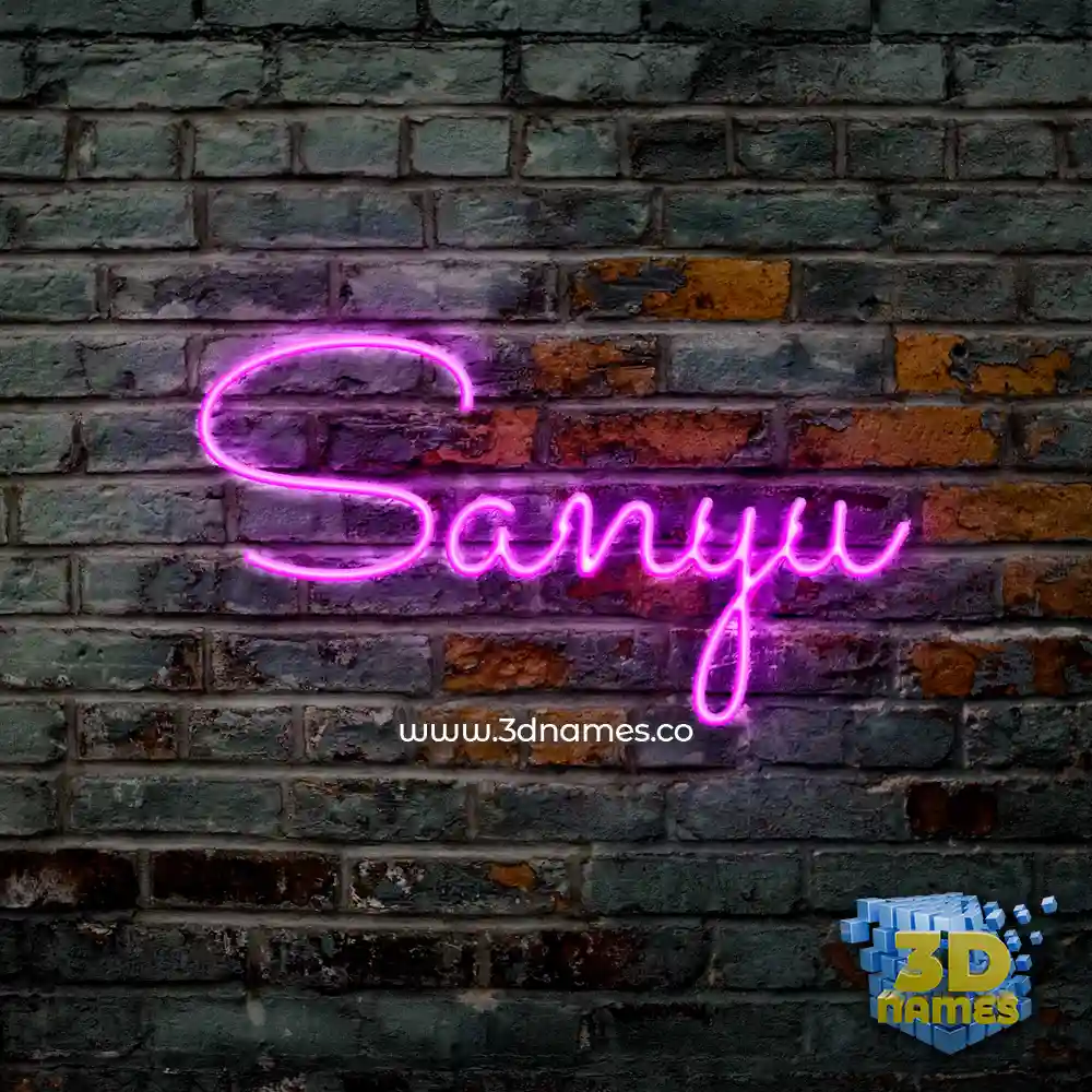 sanyu in Pink Neon style - 3D name wallpaper