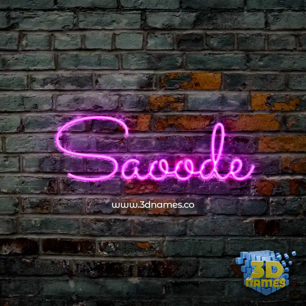 saoode in Pink Neon style - 3D name wallpaper