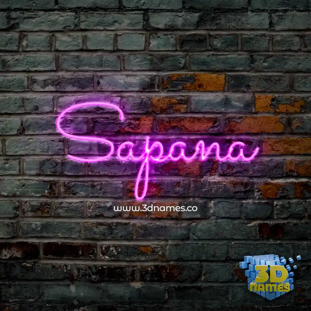 sapana in Pink Neon style - 3D name wallpaper