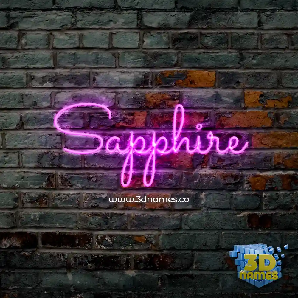 sapphire in Pink Neon style - 3D name wallpaper
