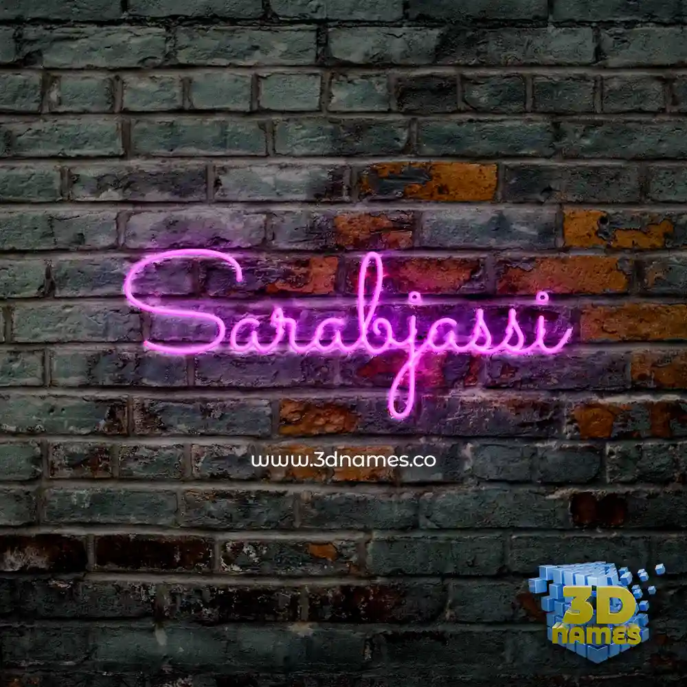 sarabjassi in Pink Neon style - 3D name wallpaper