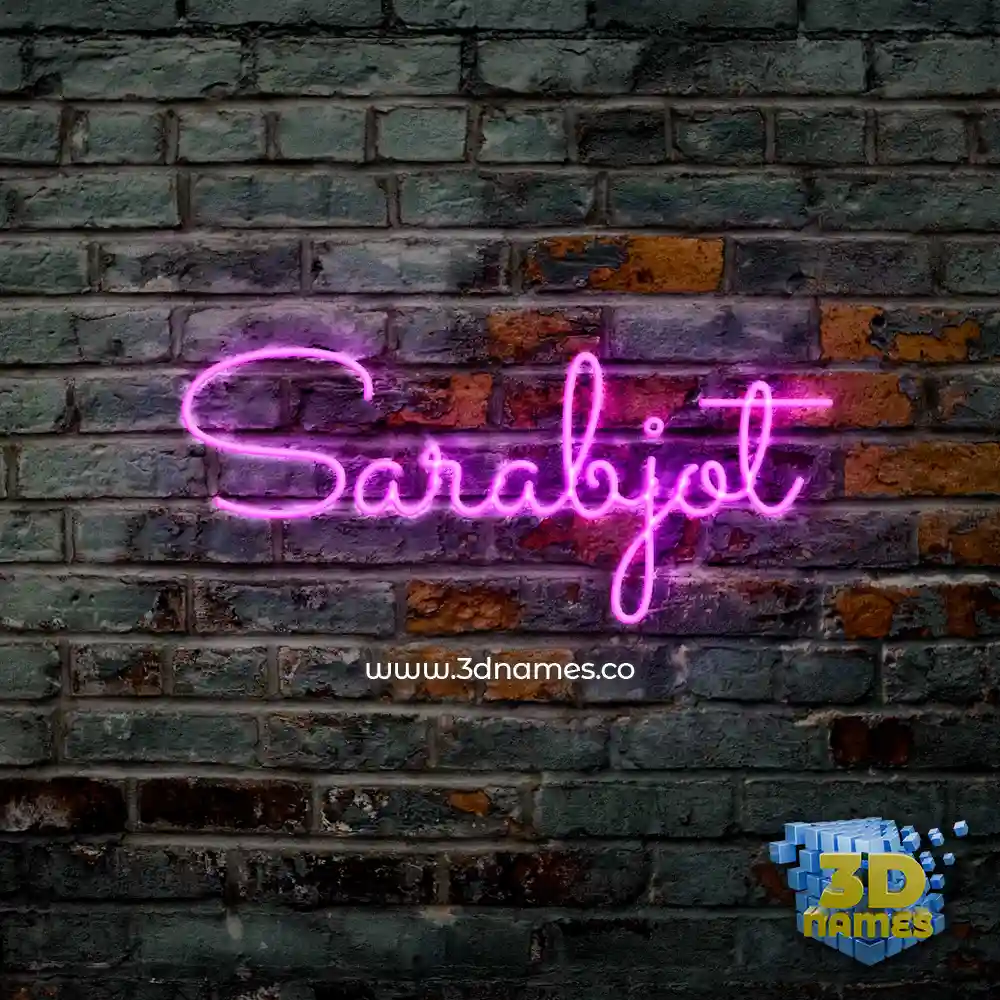 sarabjot in Pink Neon style - 3D name wallpaper