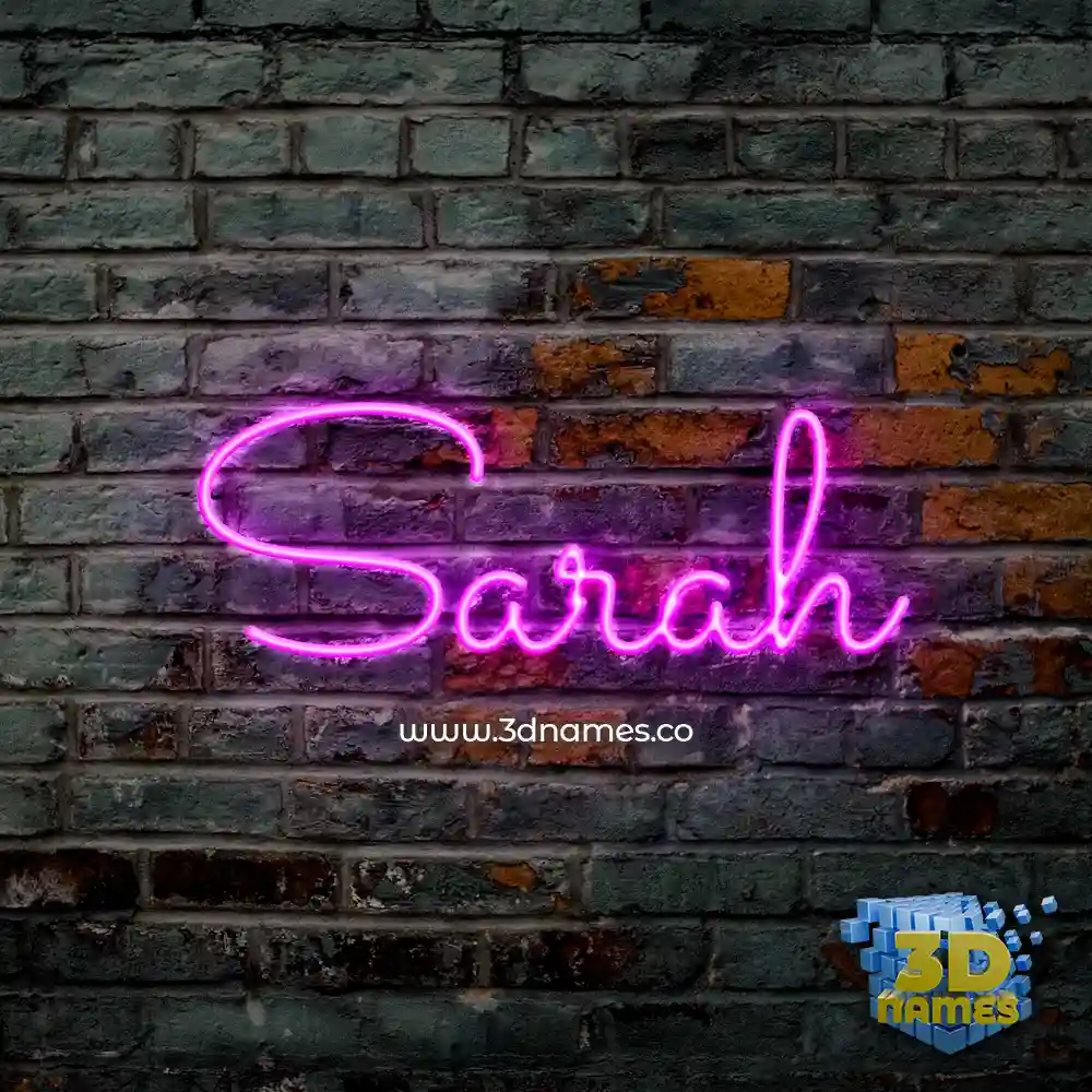 sarah in Pink Neon style - 3D name wallpaper
