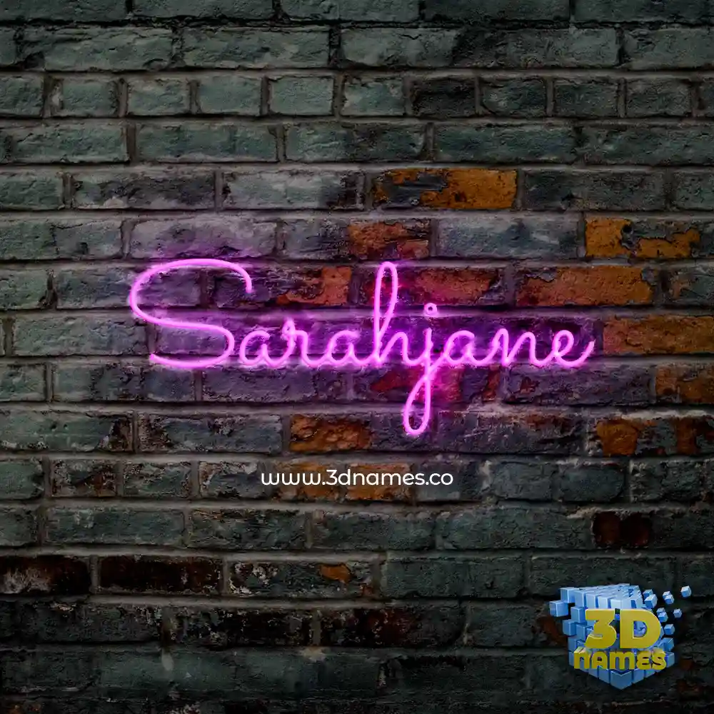 sarahjane in Pink Neon style - 3D name wallpaper
