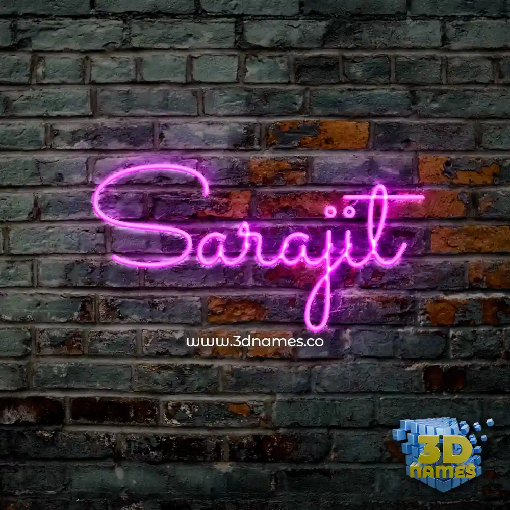 sarajit in Pink Neon style - 3D name wallpaper