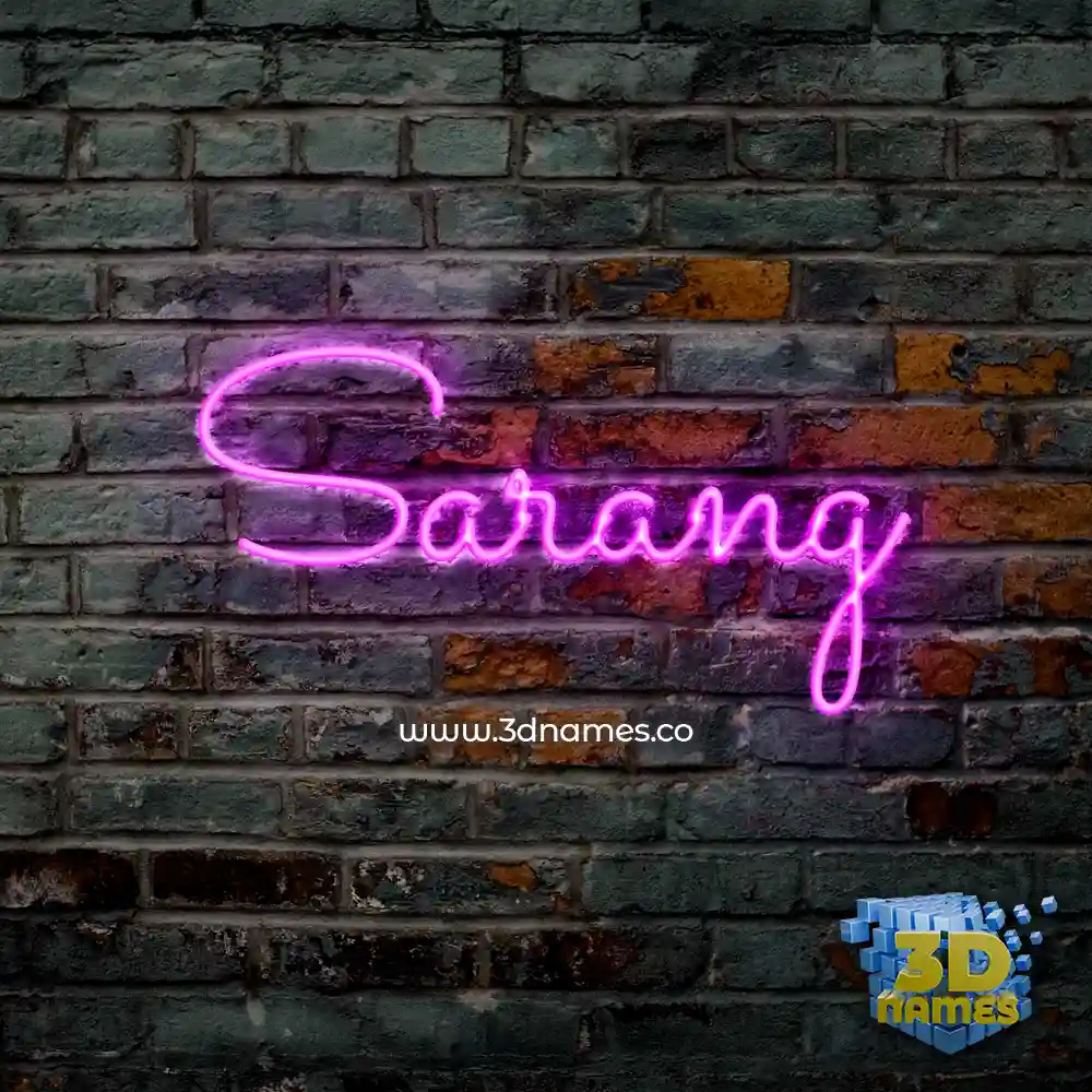sarang in Pink Neon style - 3D name wallpaper