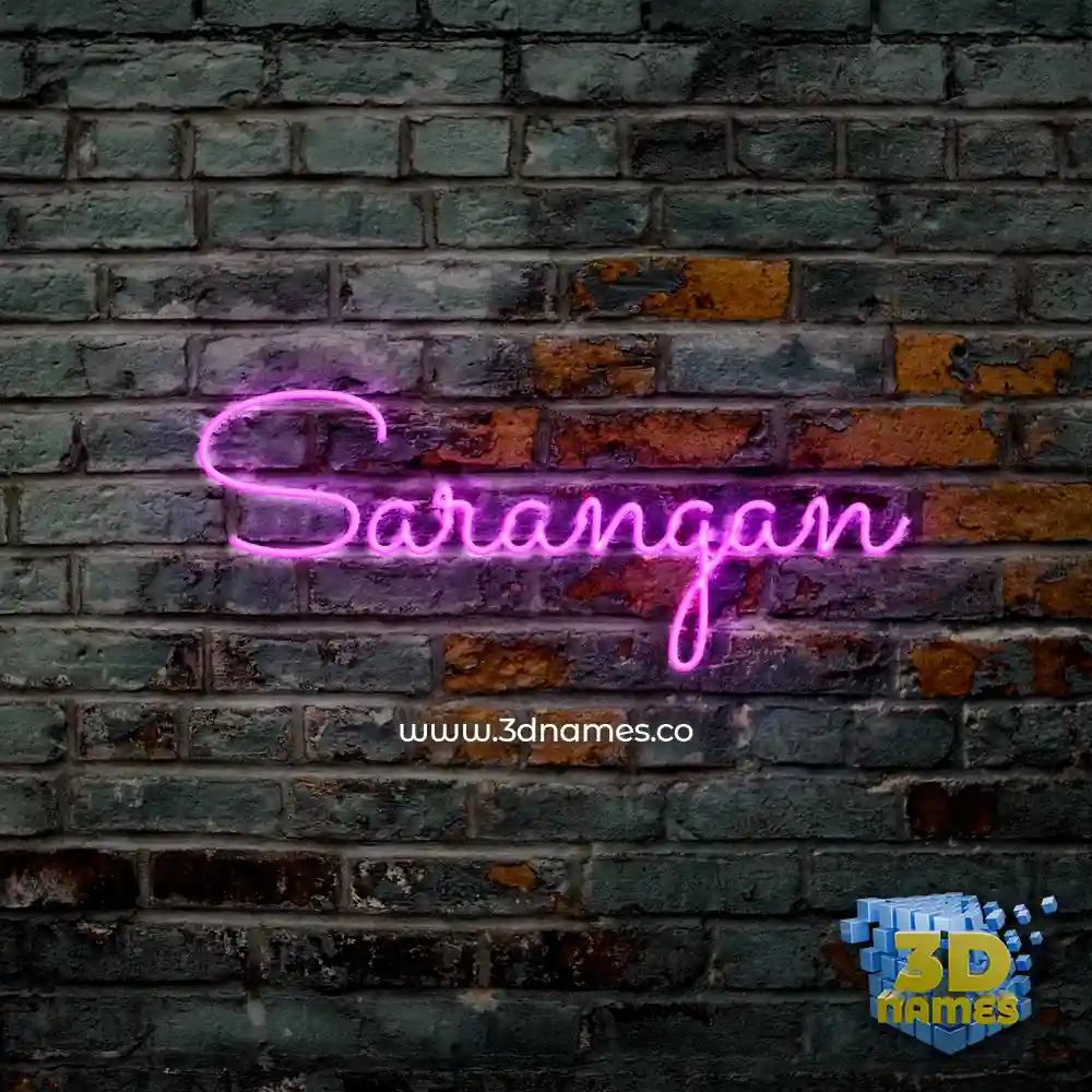 sarangan in Pink Neon style - 3D name wallpaper