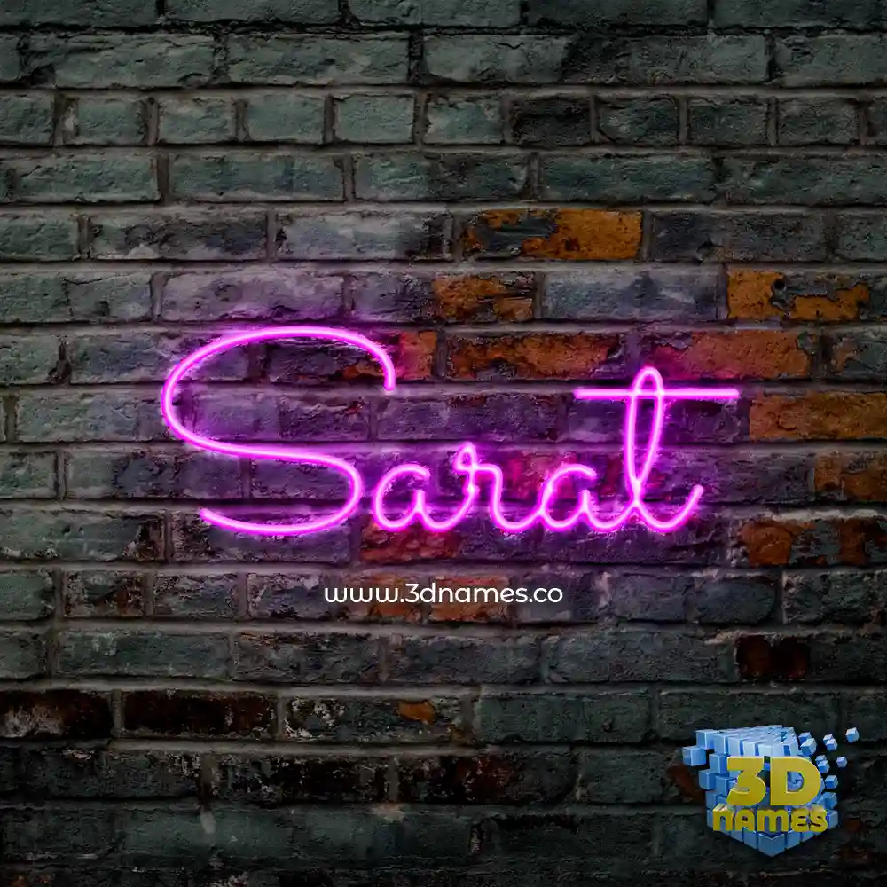 sarat in Pink Neon style - 3D name wallpaper