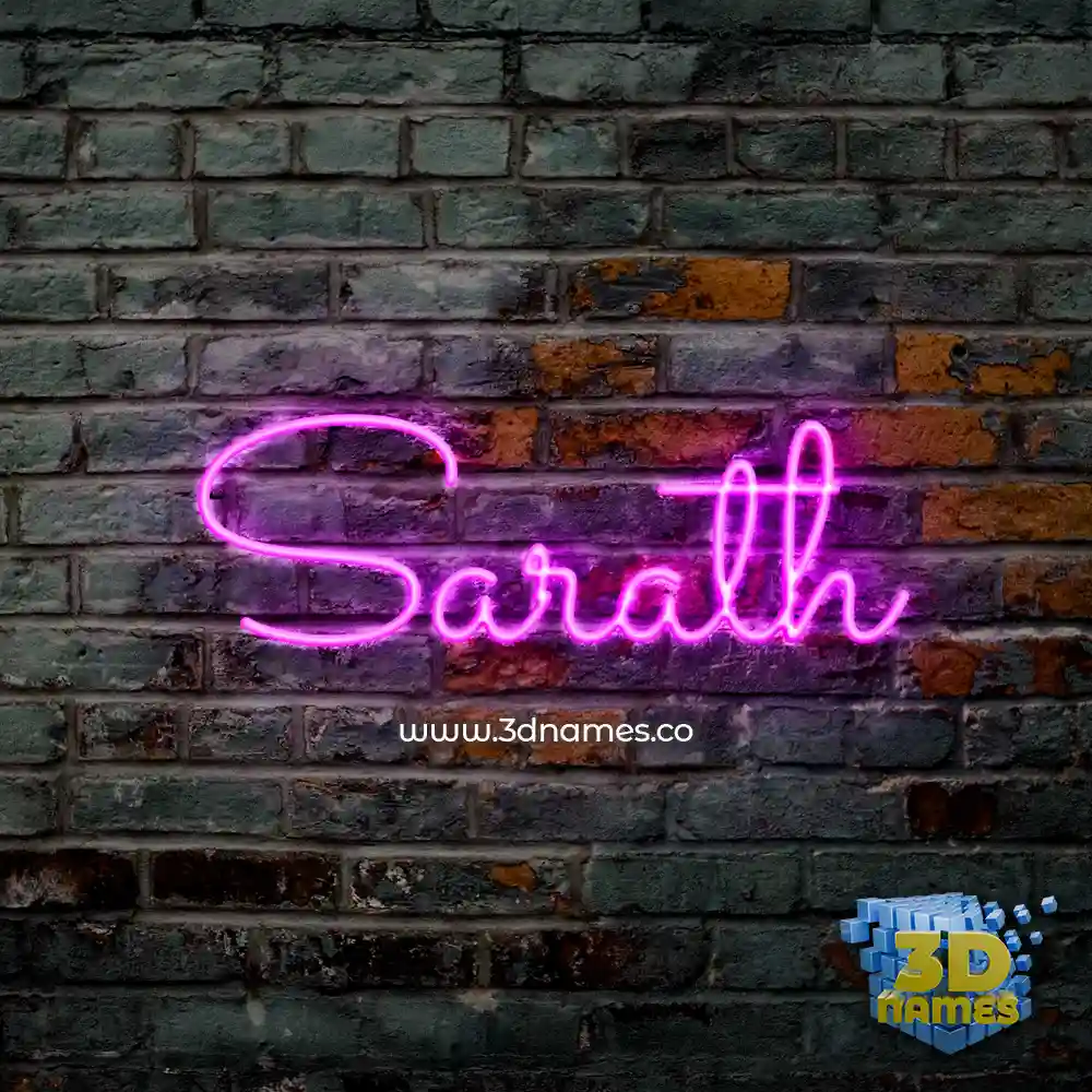 sarath in Pink Neon style - 3D name wallpaper