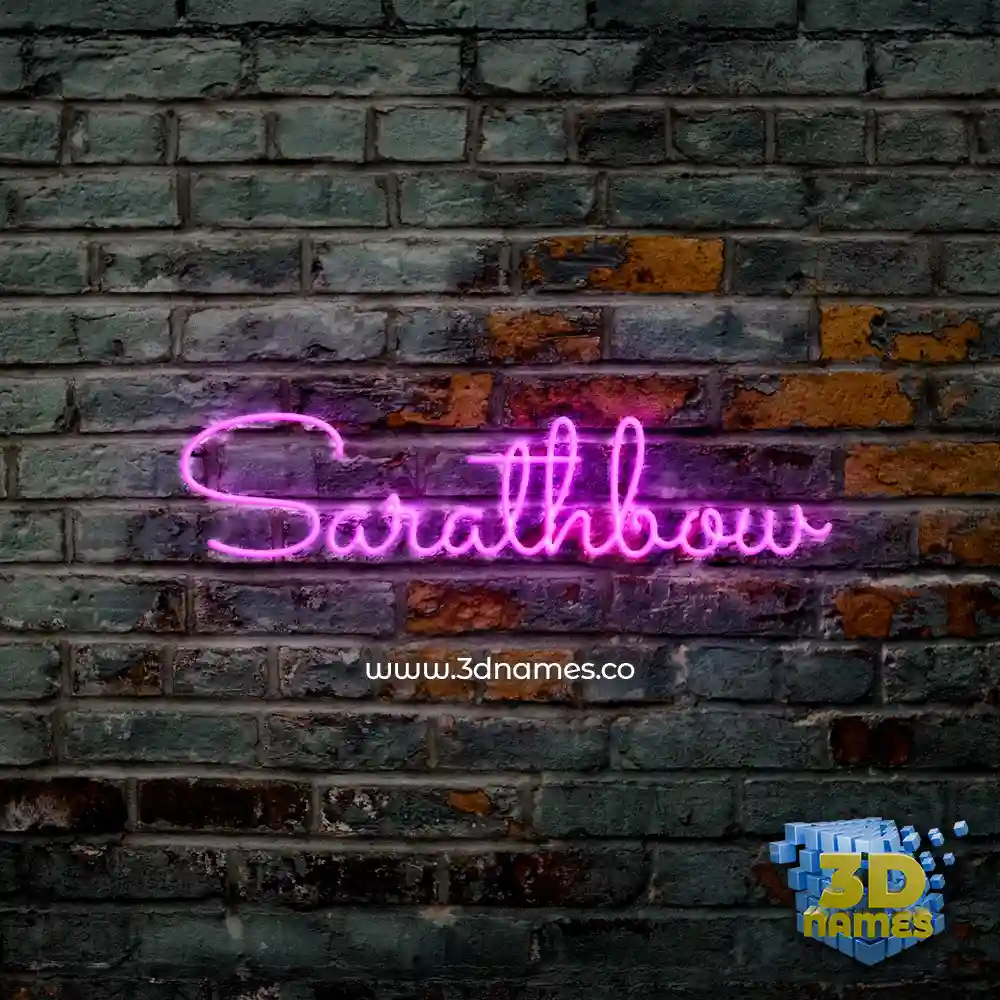 sarathbow in Pink Neon style - 3D name wallpaper