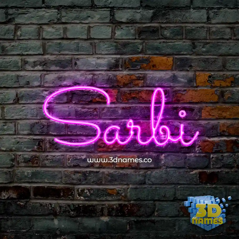 sarbi in Pink Neon style - 3D name wallpaper