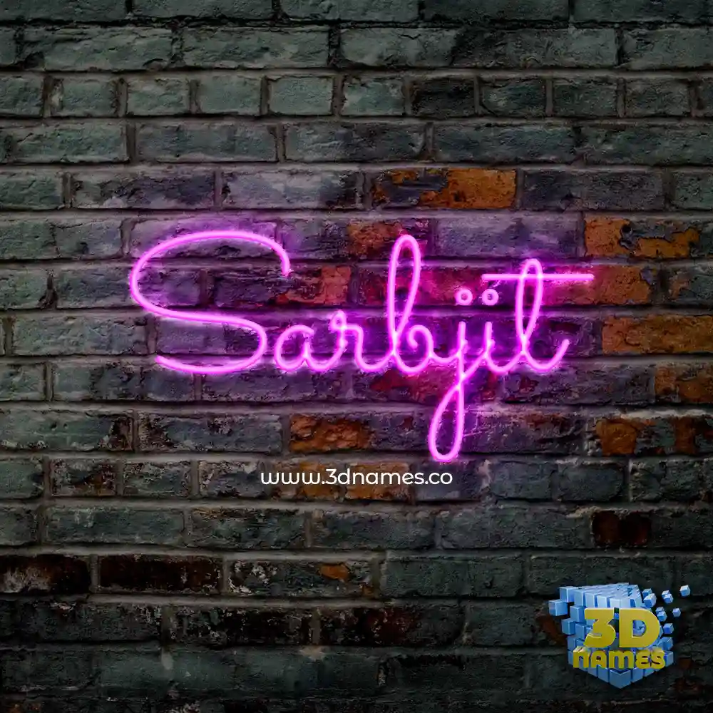 sarbjit in Pink Neon style - 3D name wallpaper