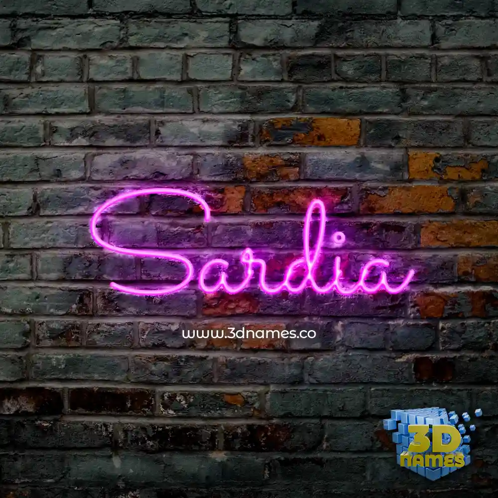 sardia in Pink Neon style - 3D name wallpaper