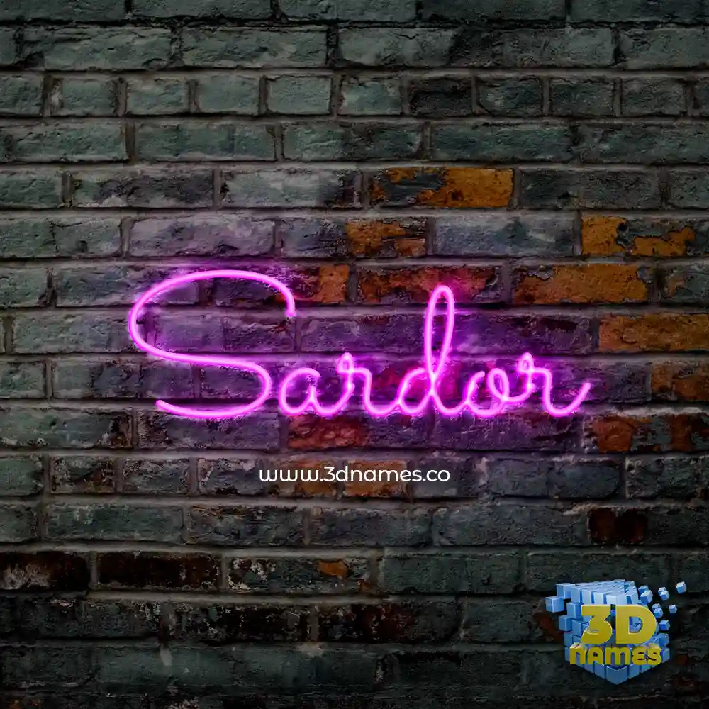 sardor in Pink Neon style - 3D name wallpaper