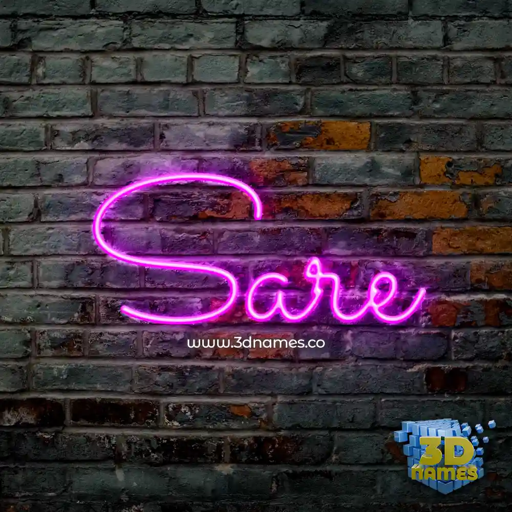 sare in Pink Neon style - 3D name wallpaper