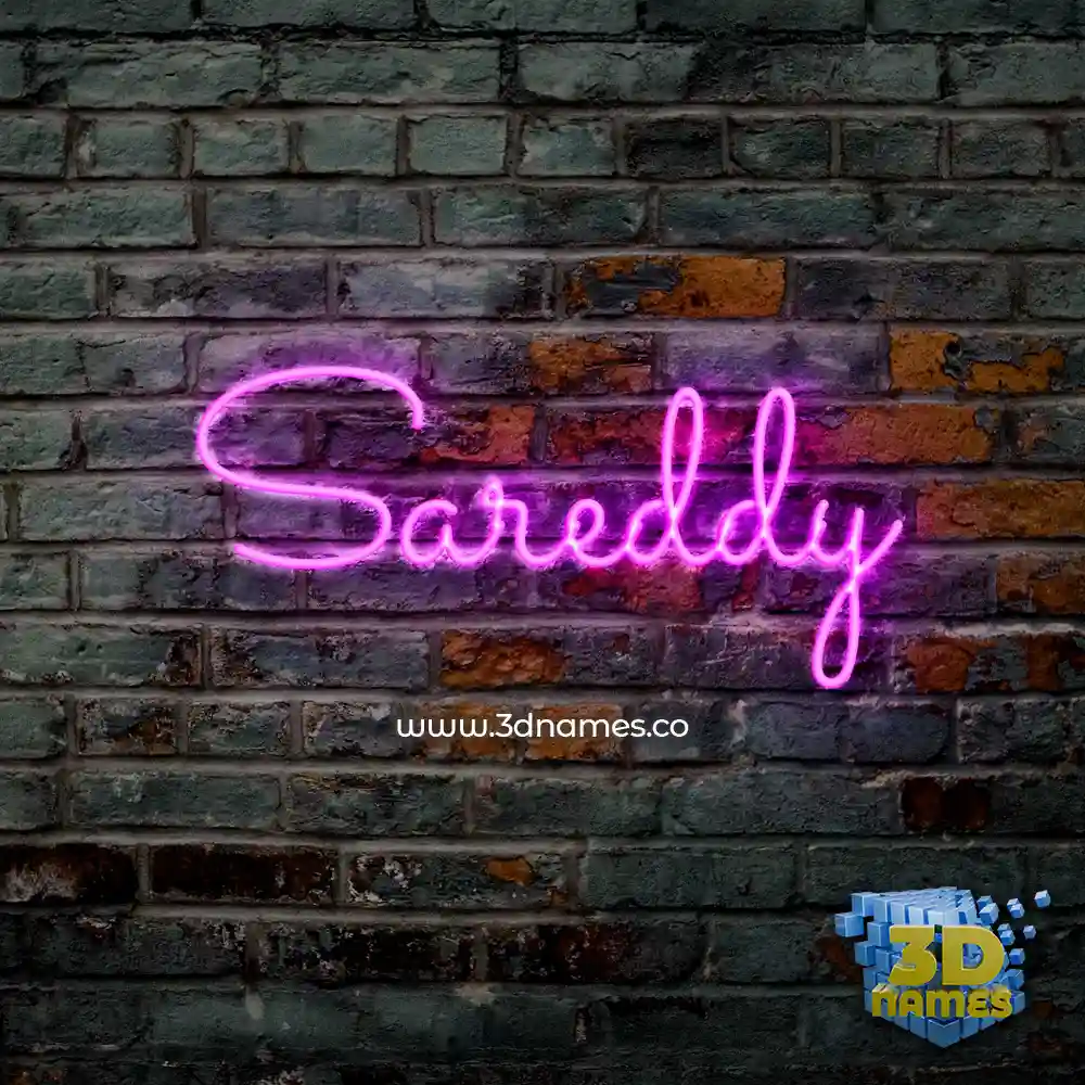 sareddy in Pink Neon style - 3D name wallpaper