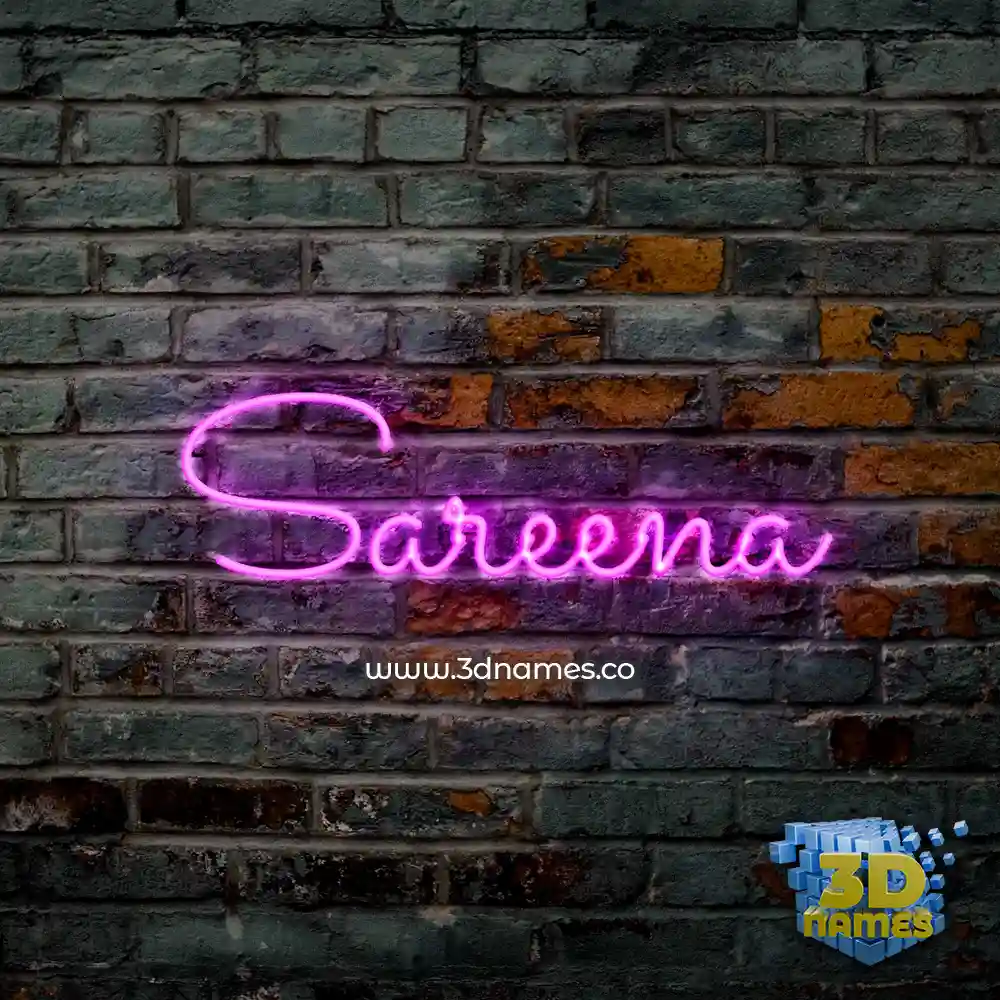 sareena in Pink Neon style - 3D name wallpaper