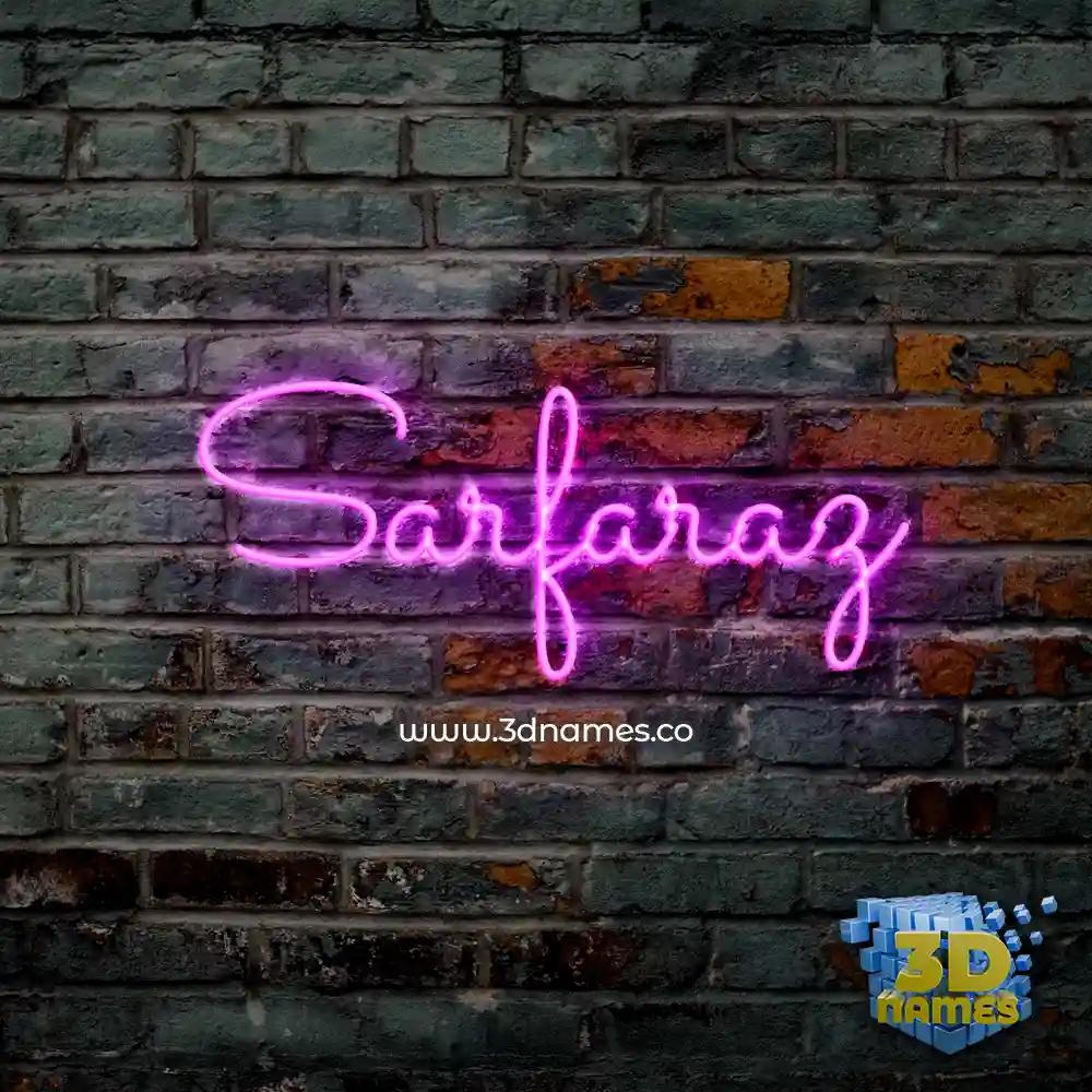 sarfaraz in Pink Neon style - 3D name wallpaper
