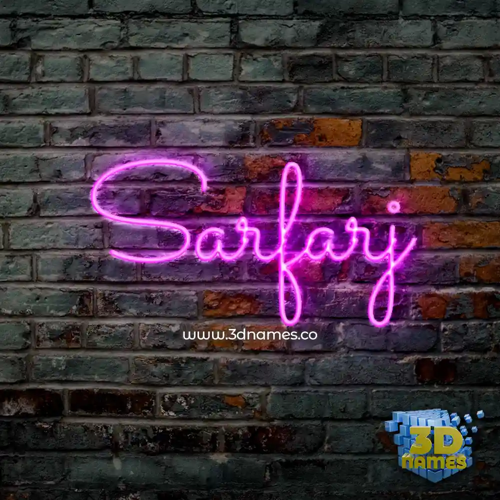 sarfarj in Pink Neon style - 3D name wallpaper