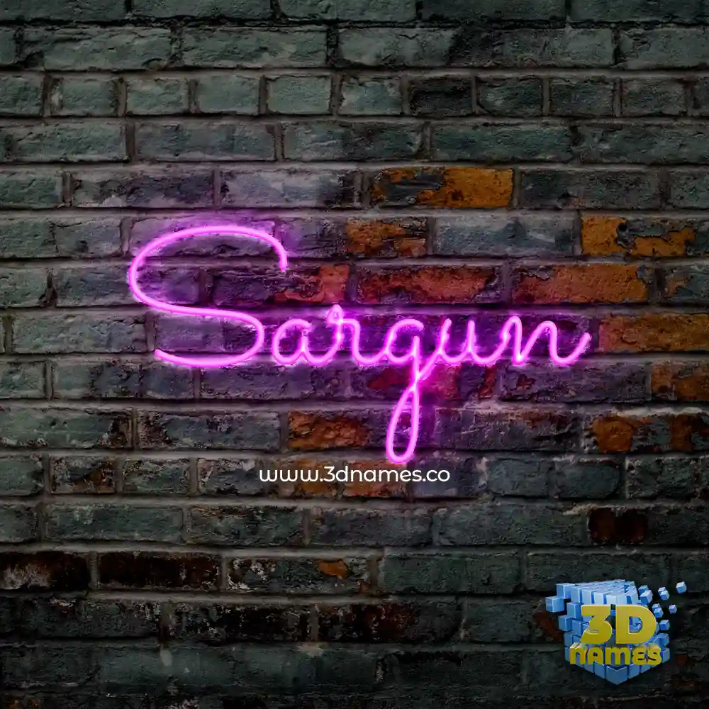 sargun in Pink Neon style - 3D name wallpaper