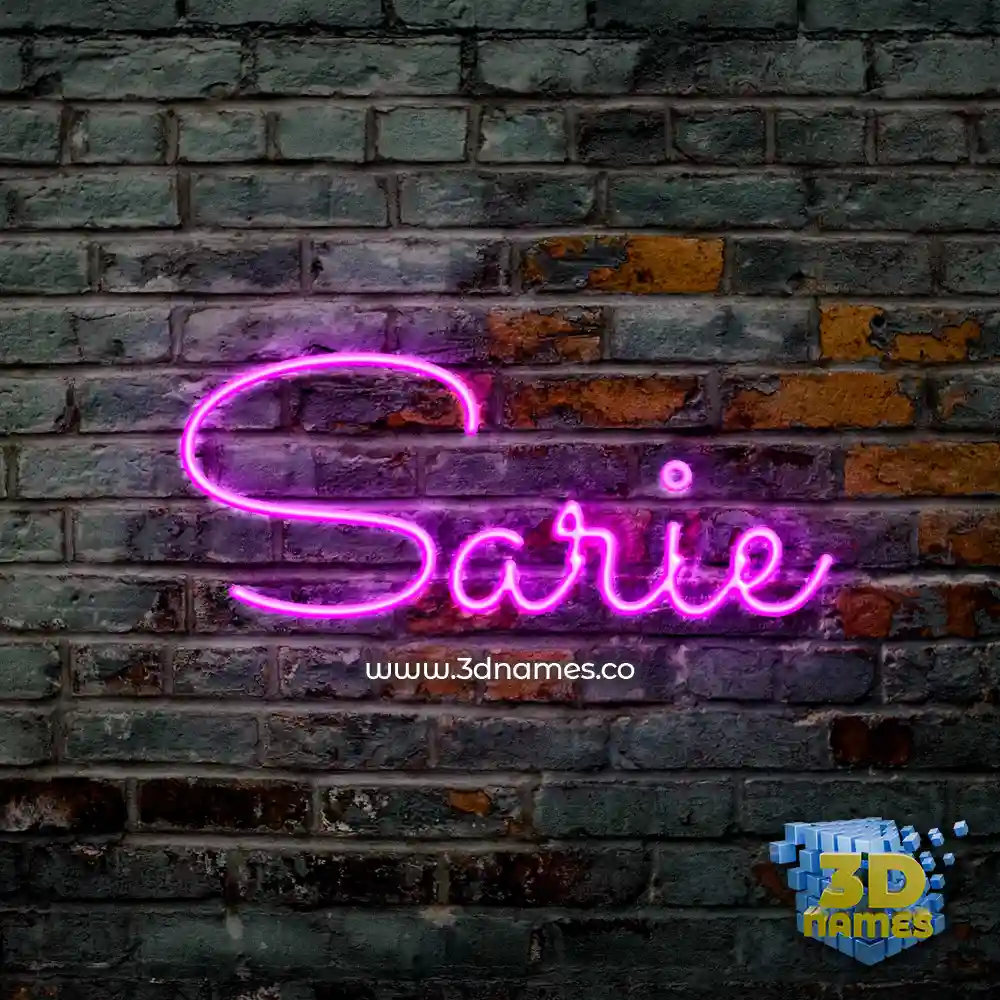 sarie in Pink Neon style - 3D name wallpaper