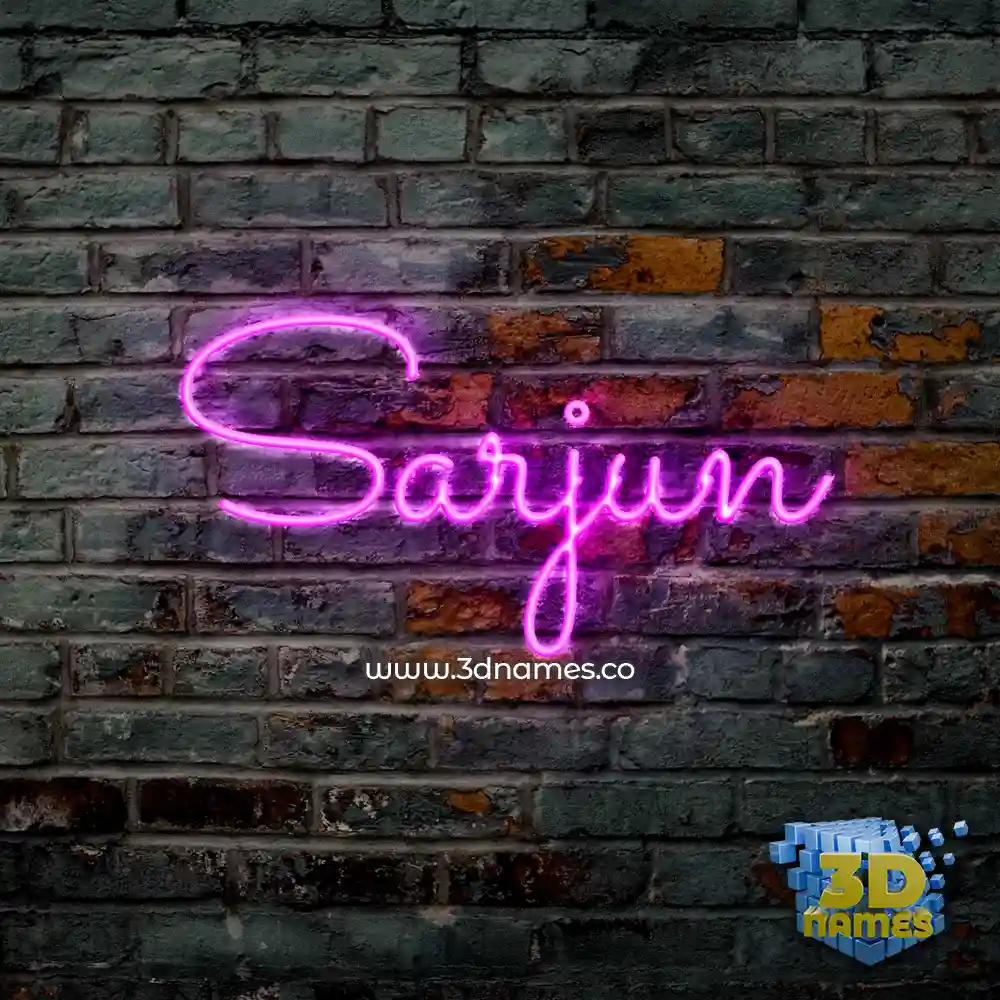 sarjun in Pink Neon style - 3D name wallpaper
